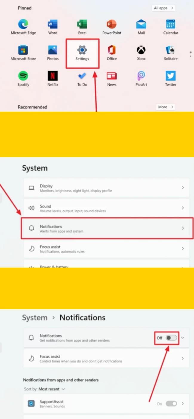 Turn off notifications on your Windows 11 PC - All Apps