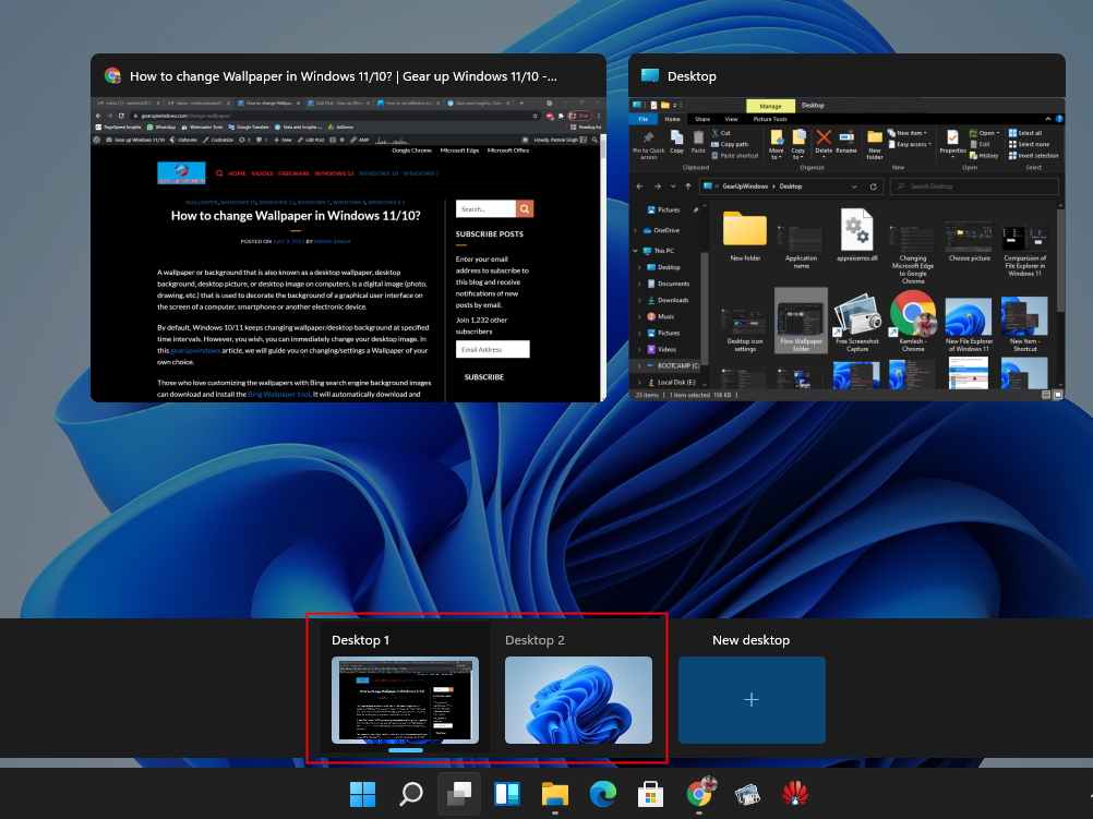 desktop with windows 11
