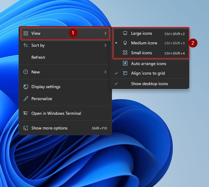 How To Show Hide Or Resize Desktop Icons In Windows 11 Gear Up Windows ...