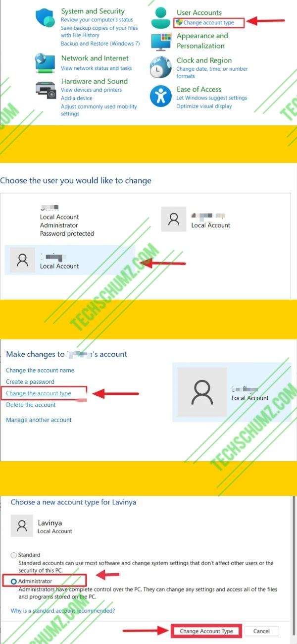 Change the administrator in Windows 11 via the control panel