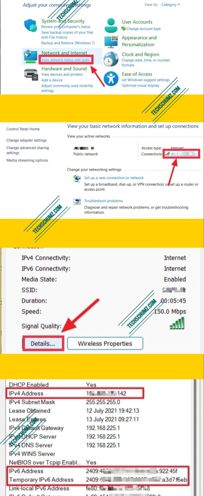 Find the IP address on a Windows 11 PC using the Control Panel