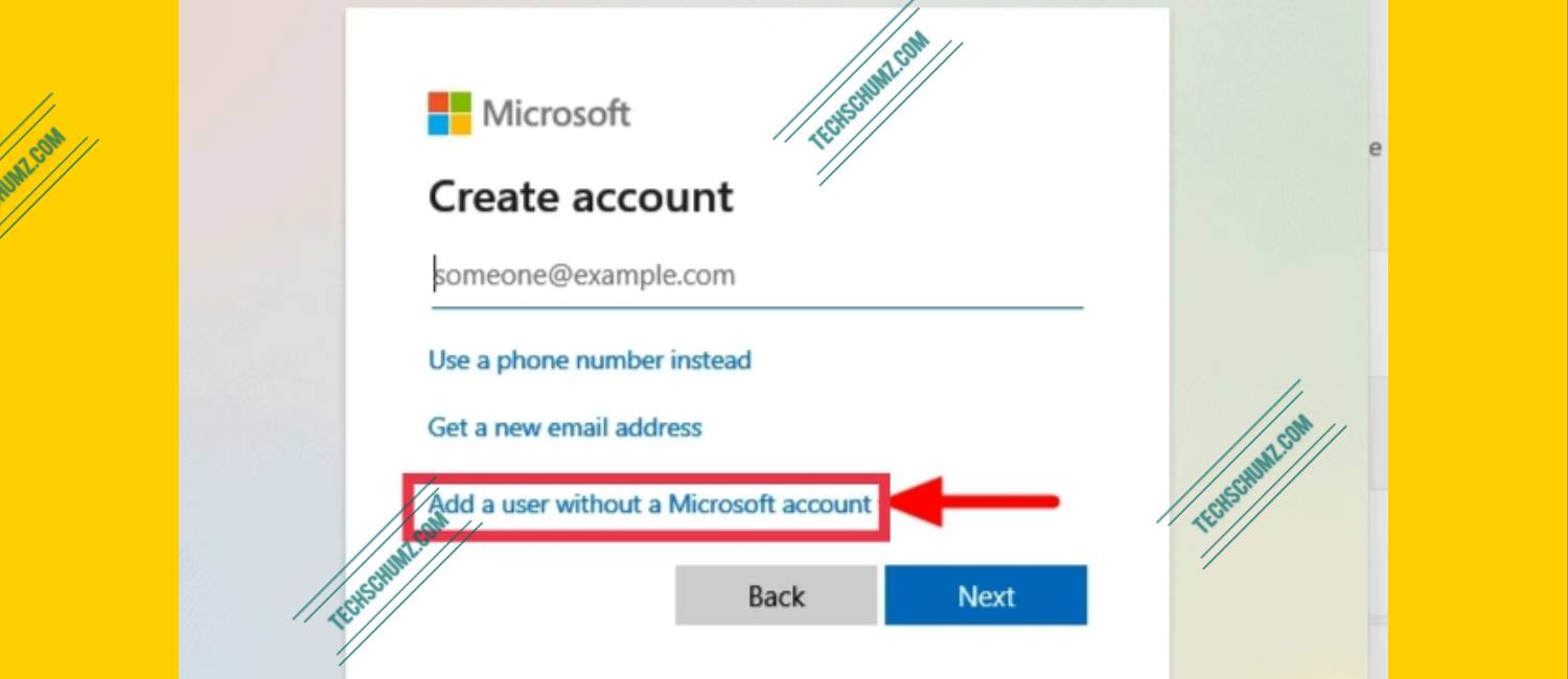 Adding a user without a Microsoft account