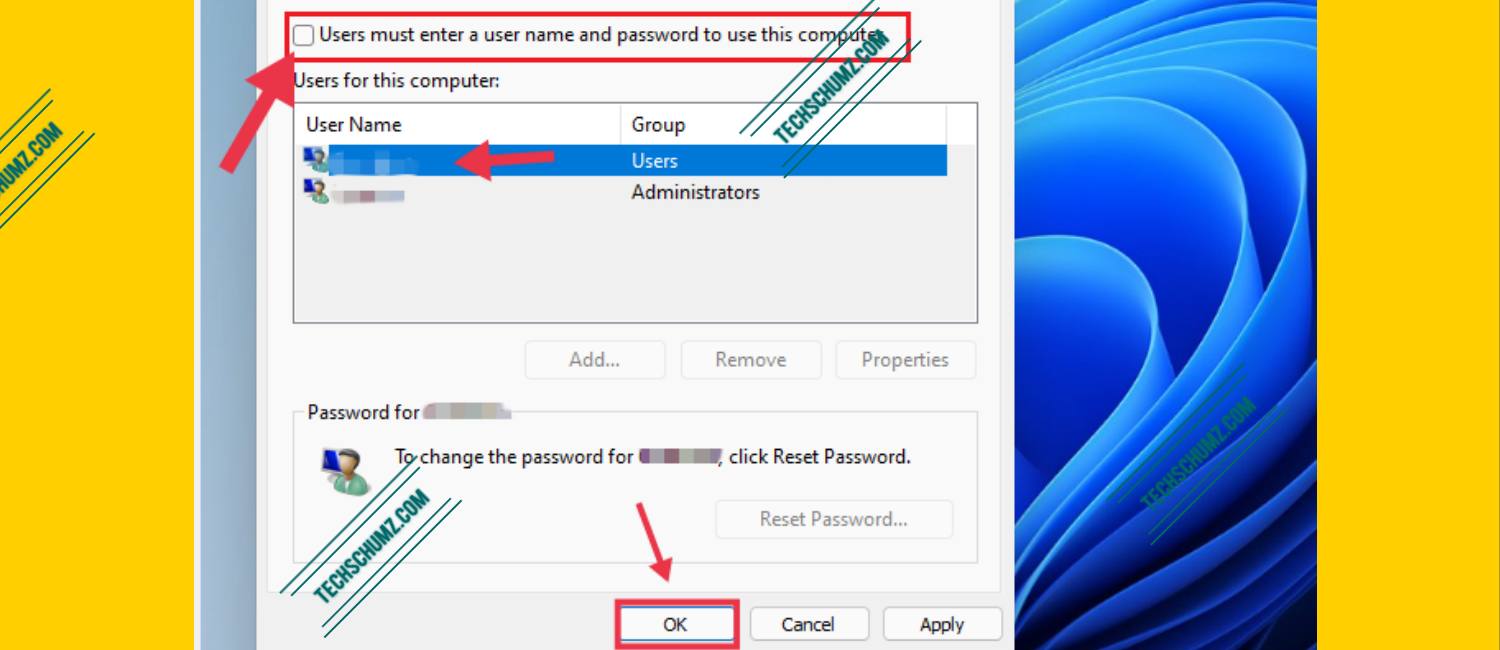 how to delete password in windows 11