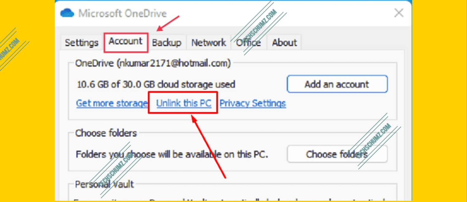 Disconnect OneDrive from Windows 11