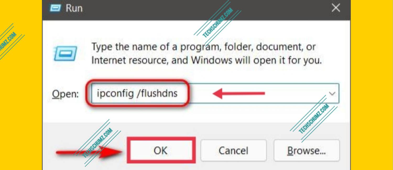 Clear the DNS cache in Windows 11 with RUN
