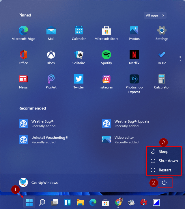 How to Shut down or Restart Windows 11 PC? - The Microsoft Windows11