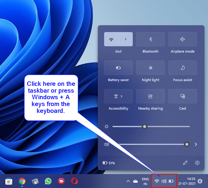 Windows 11 Quick Settings