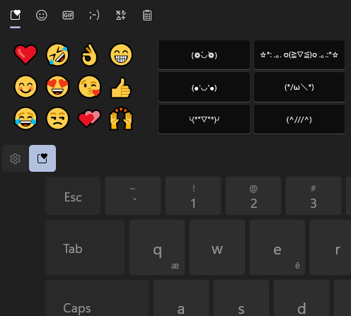 keyboard shortcuts for emojis