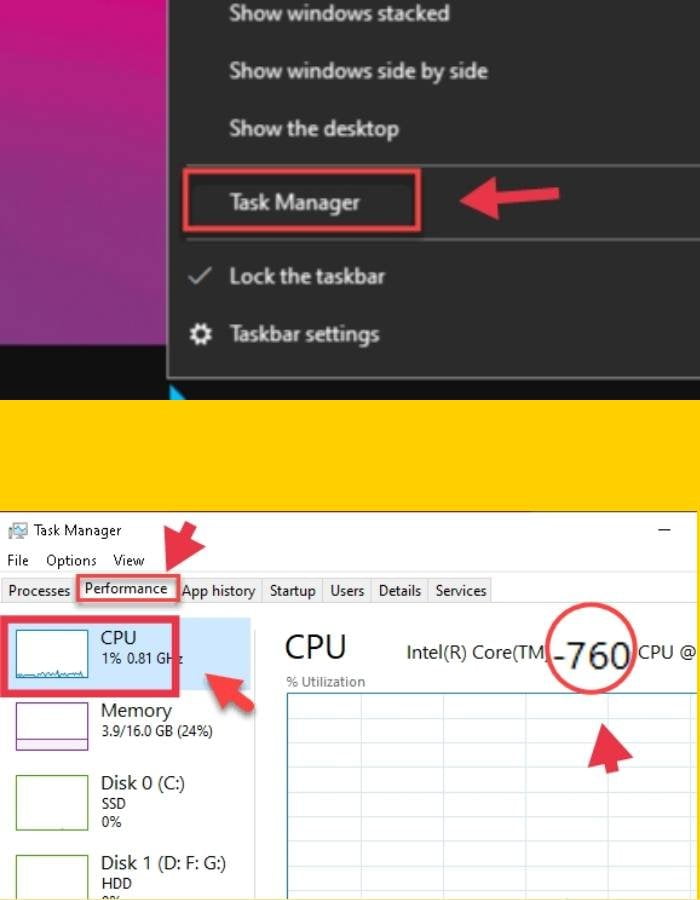 Check the generation of your PC or laptop through the task manager