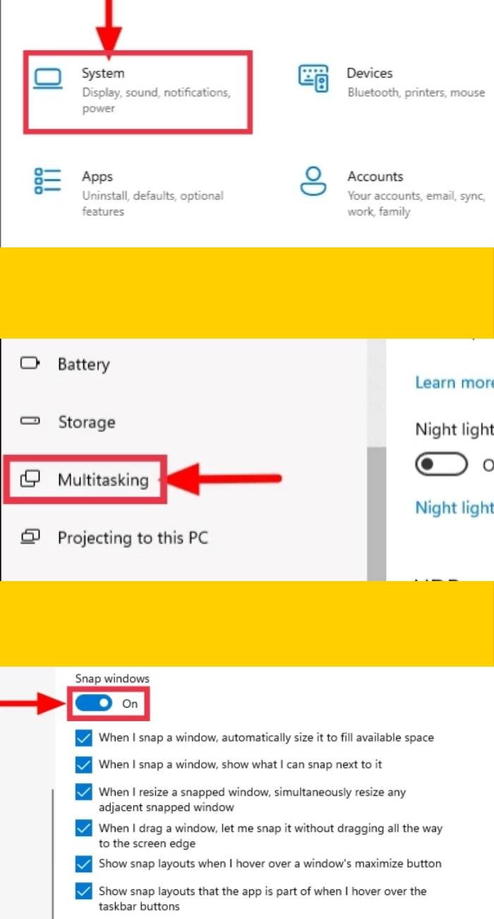 Activating Snap Assist (step-by-step instructions)