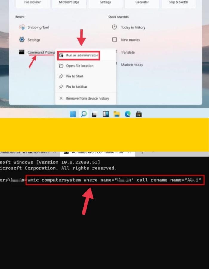 Change your PC or laptop name in Windows 11 via CMD