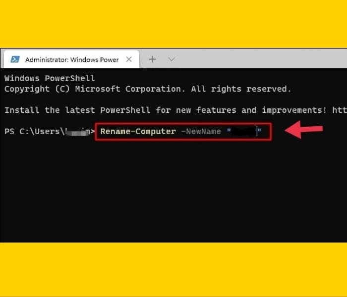 Change your PC or laptop name in Windows 11 through Powershell