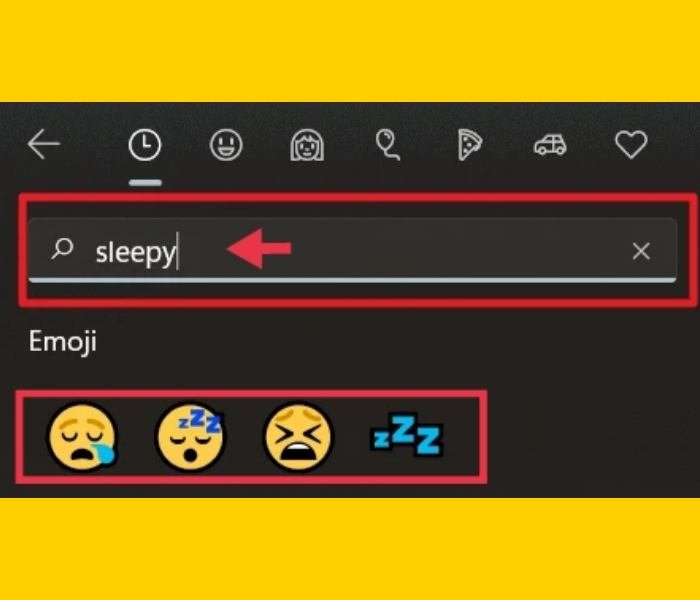 Search for emojis on Windows 11