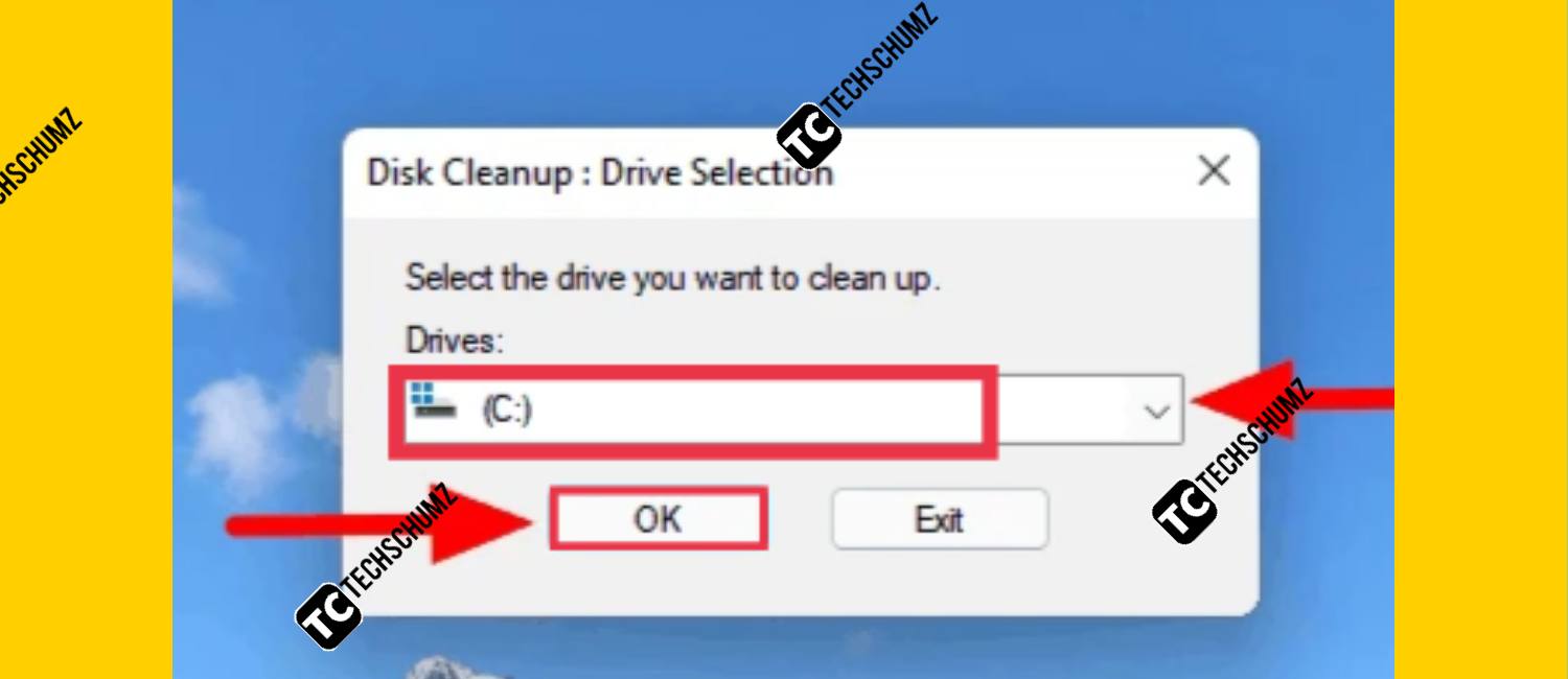 Select the drive to be cleaned