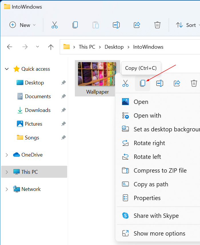 cut copy paste in Windows 11 pic1