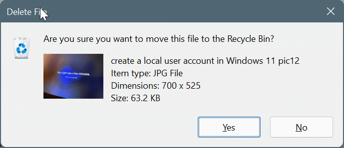 delete confirmation message in Windows 11 pic4