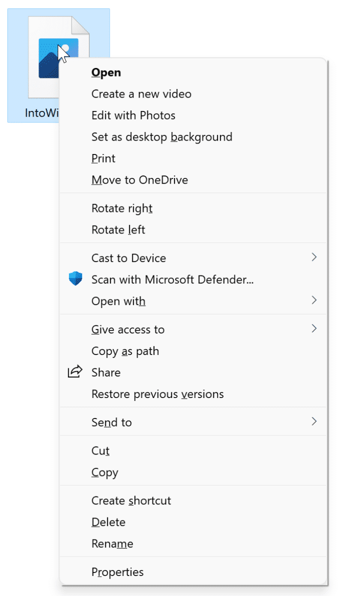enable old context menu in Windows 11 pic01