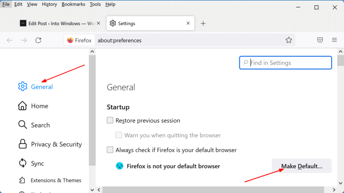 make Firefox the default browser on Windows 11