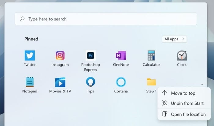 pin a folder to the start menu in Windows 11 pic2