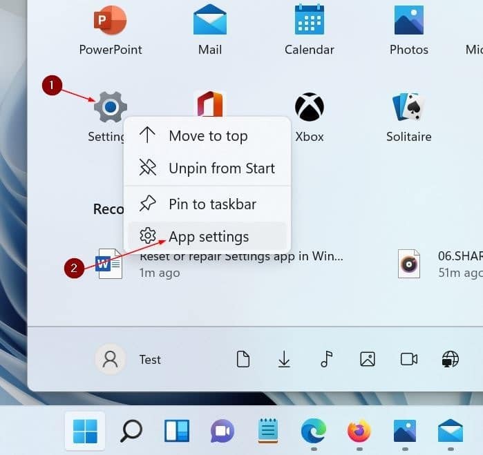 reset settings app in Windows 11 pic1