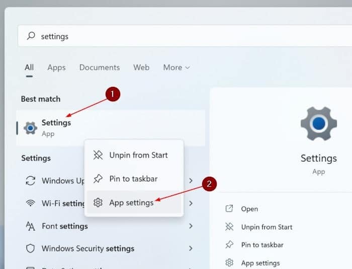 reset settings application in Windows 11 pic2
