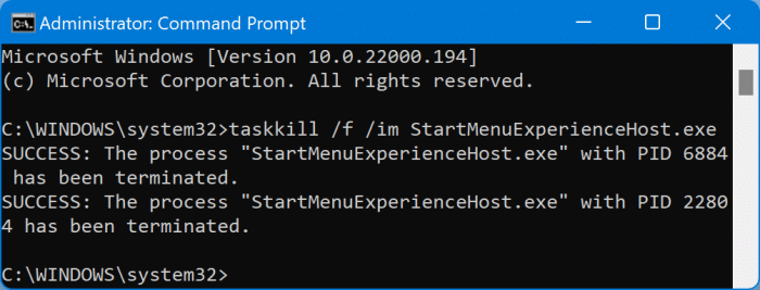 restart the start menu in Windows 11 pic7