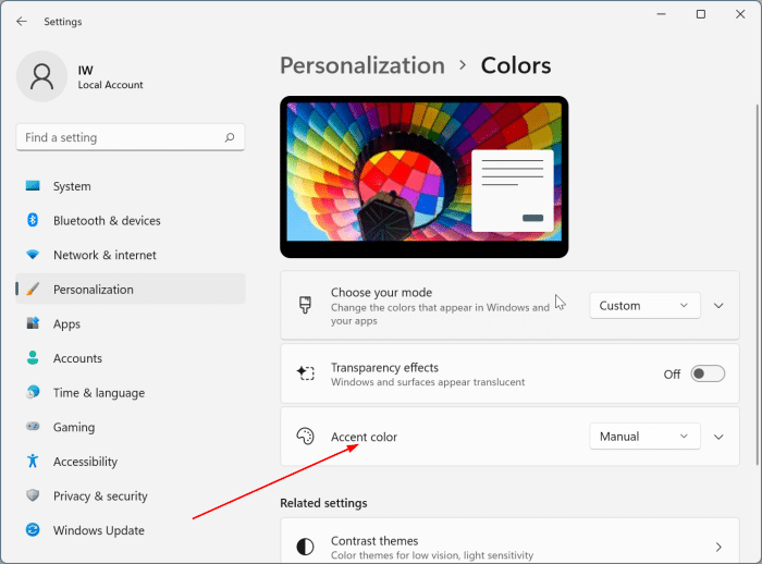 show color in title bars and window borders in Windows 11 pic3