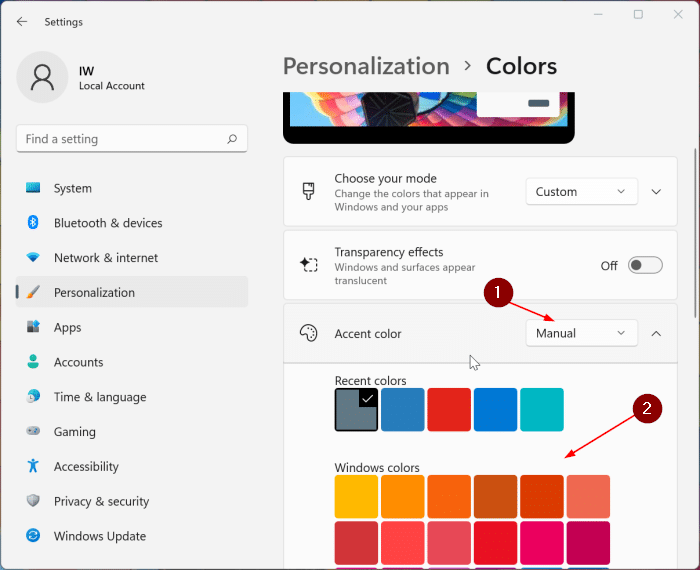 show color in title bars and window borders in Windows 11 pic5