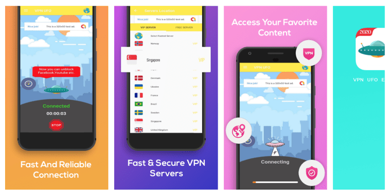 ufo-vpn-app-android screenshots