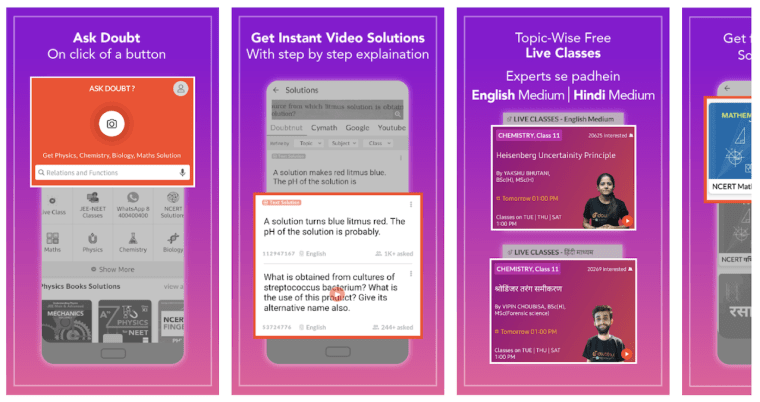 Doubts-app screenshots