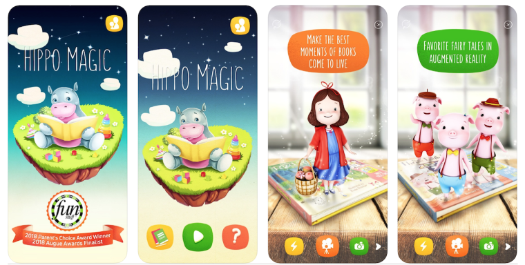 screenshots of hippo magic app