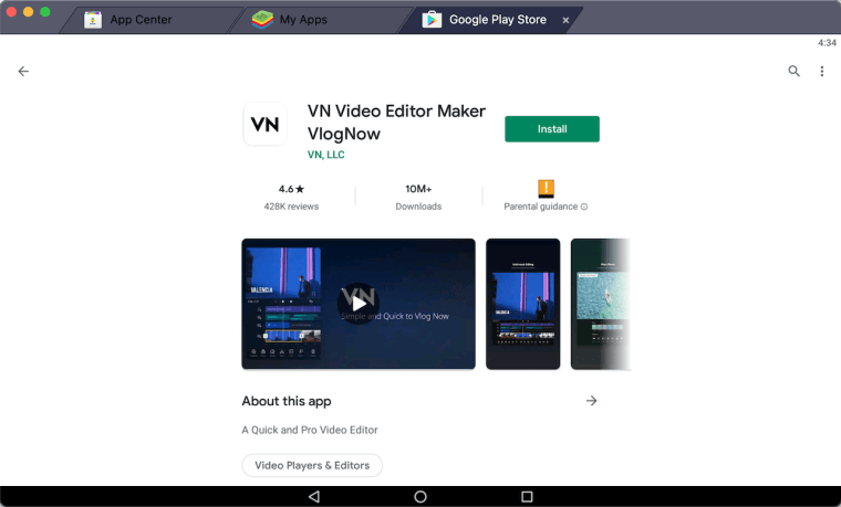 vn-video-editing-application-for-pc-using-bluestacks