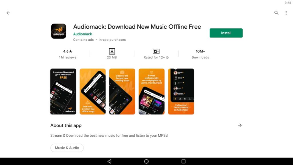 Install AudioMack on PC