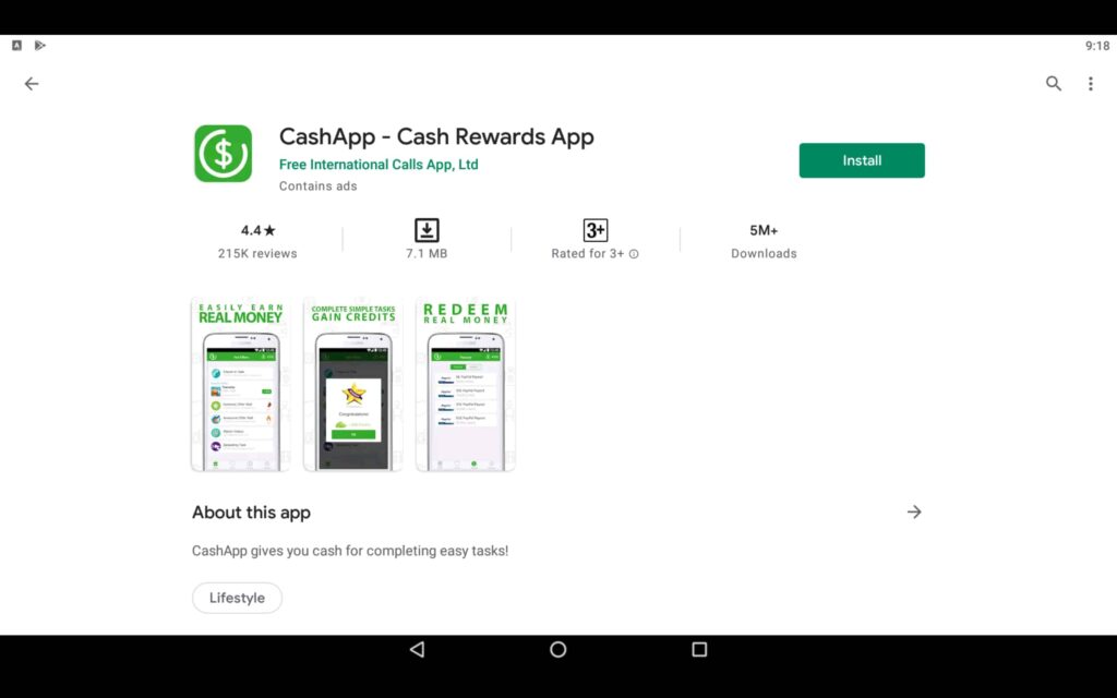 Install Cash app for PC