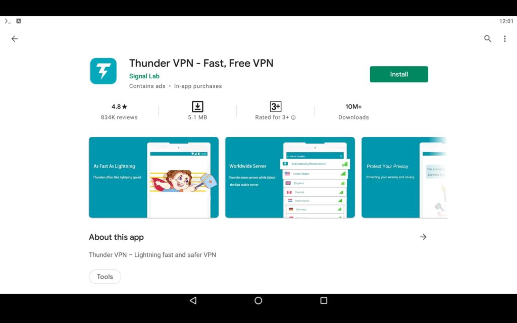 Install the free VPN app