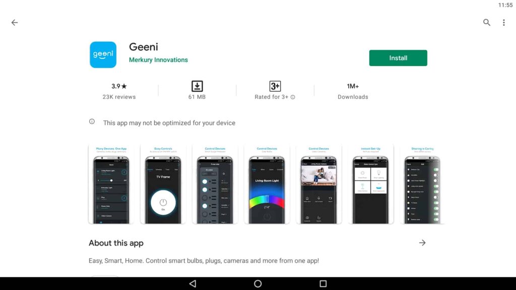 Install Geeni app on PC