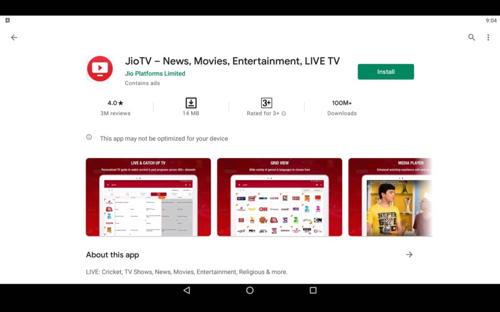 Install JioTV for PC