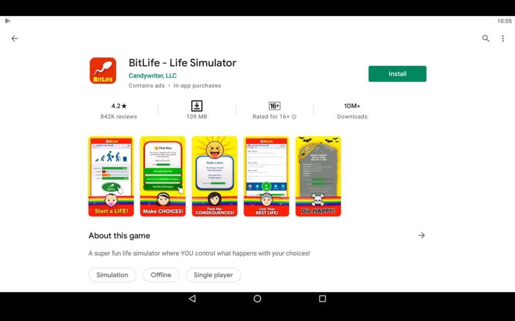 Install life simulator game