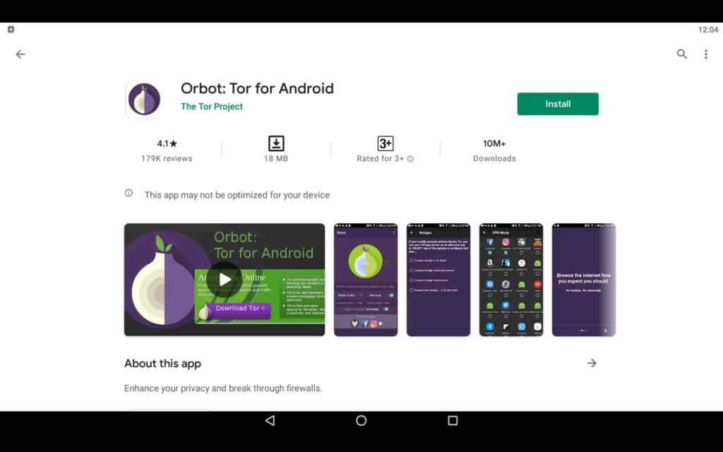 Install Orbot app on PC