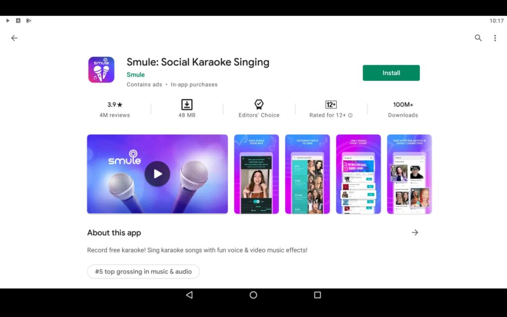 Install the singing app