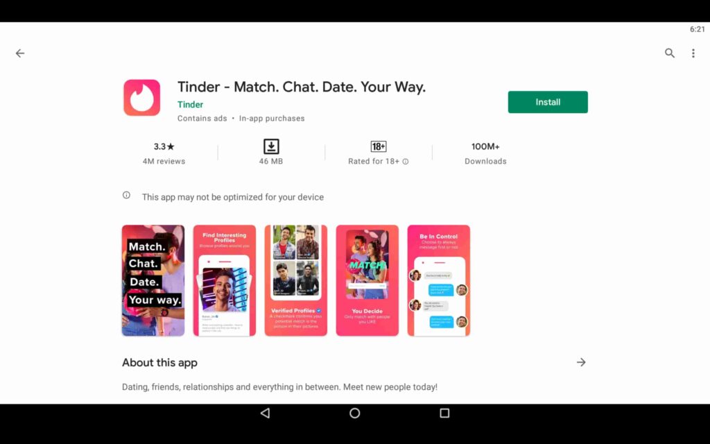 Install Tinder on PC