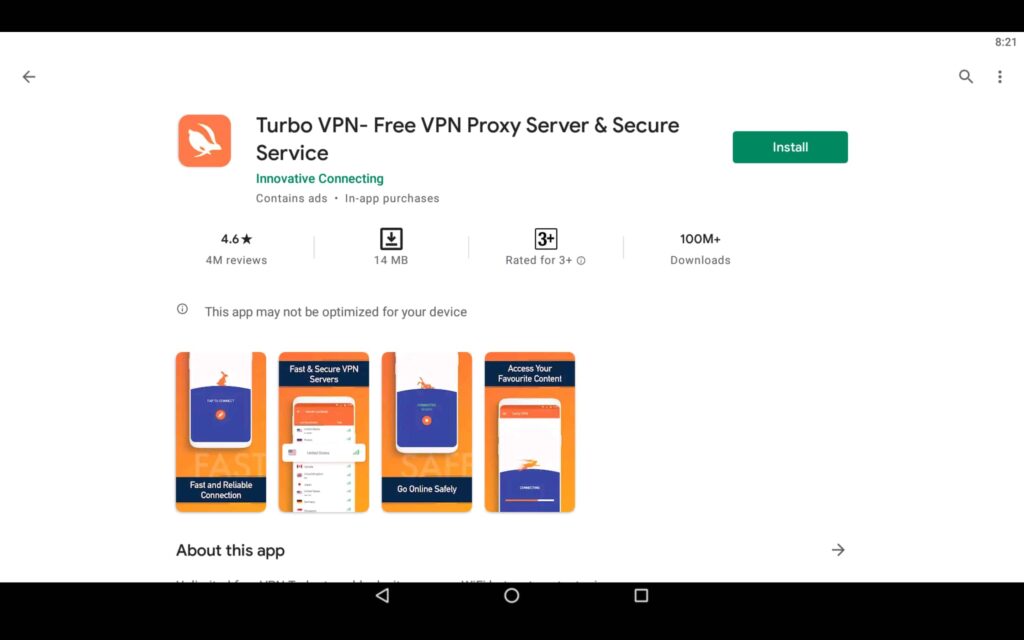 Install Turbo VPN on PC