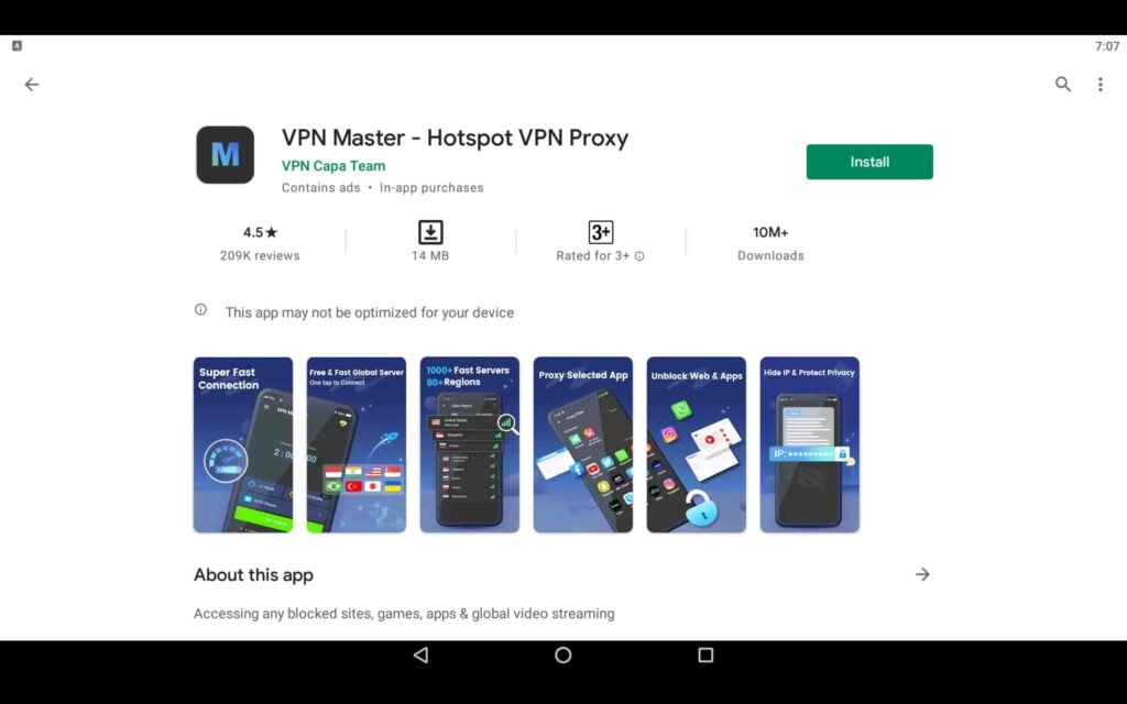 Install VPN Master on PC