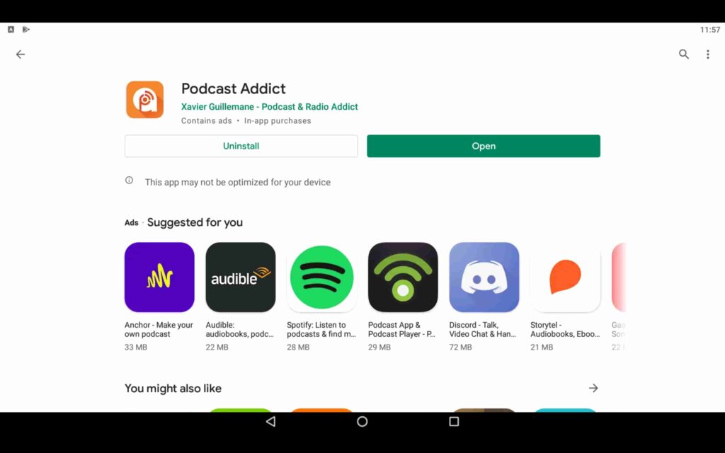 Open audio app