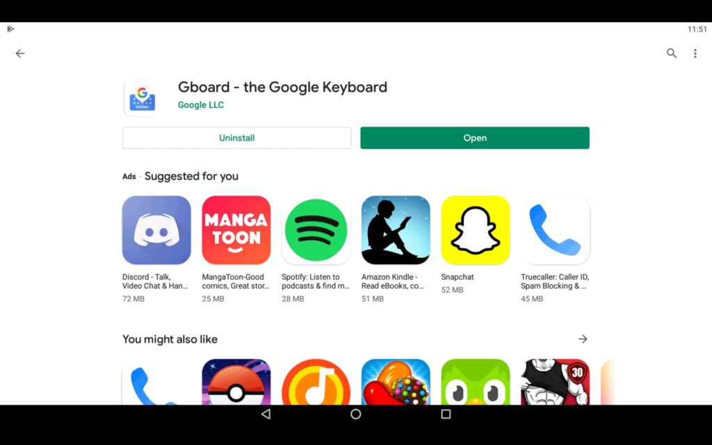 Open keyboard app