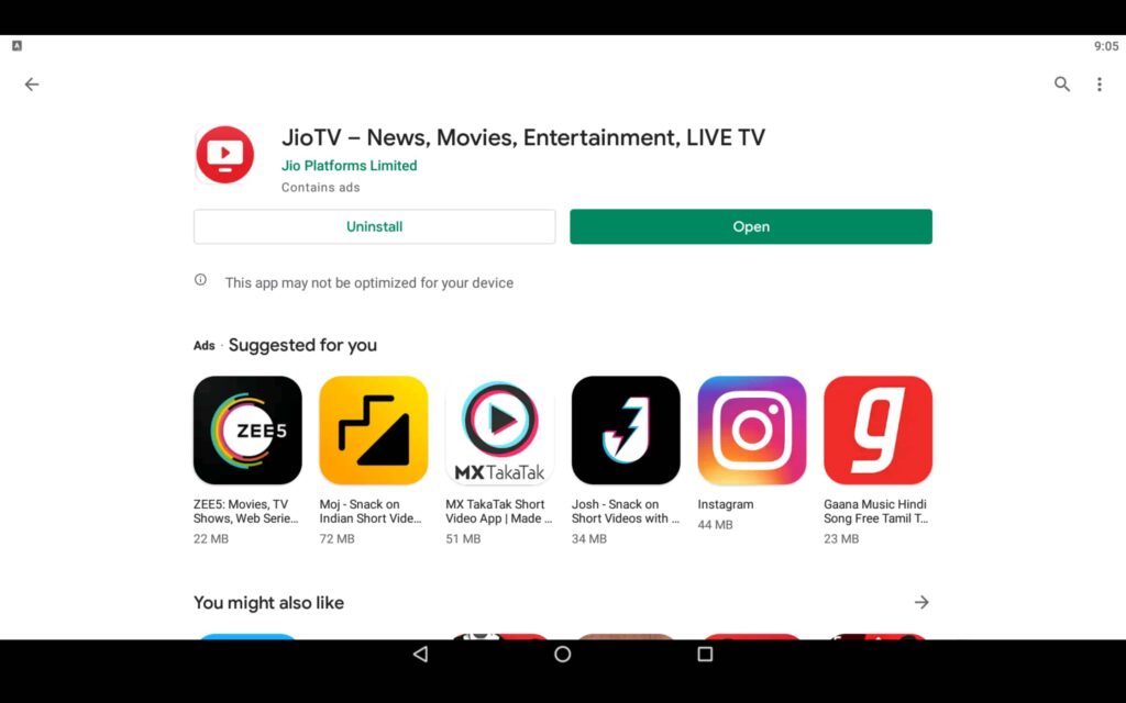 Free TV application