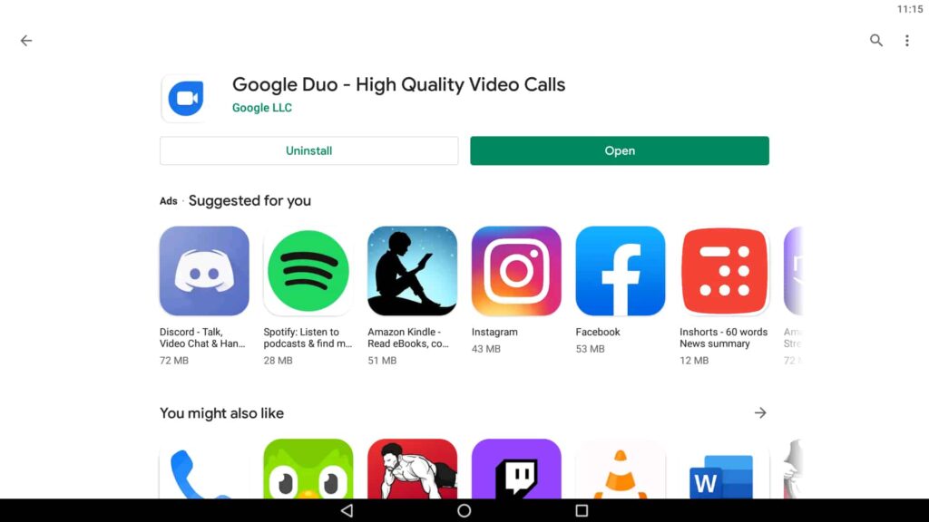 Open video call app