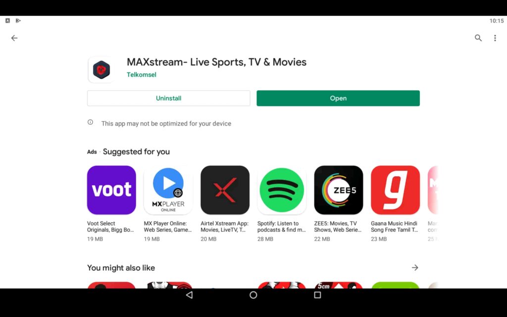 Open the streaming video app