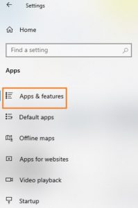 Navigate to Apps-&-Features