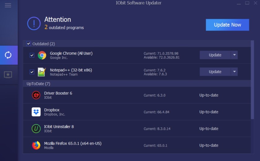 Latest version of IObit software update